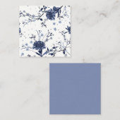 Carte De Visite Carré Fleurs bleues (Devant / Derrière)