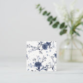 Carte De Visite Carré Fleurs bleues (Debout devant)