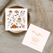 Carte De Visite Carré Fleurs colorées minimales Feminine Clean