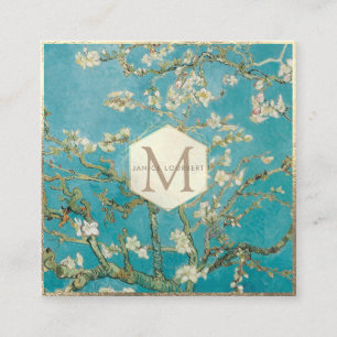 Carte De Visite Carré Fleurs d'amandier de Van Gogh