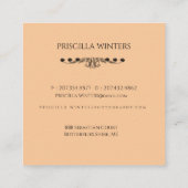 Carte De Visite Carré Fleurs d'aquarelle Renard Rouge (Dos)