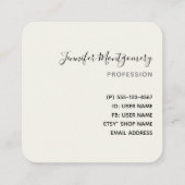 Carte De Visite Carré Fleurs d'aquarelle rose sur bandes (Dos)