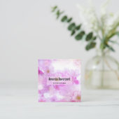 Carte De Visite Carré Fleurs de fleurs de cerisier rose (Debout devant)