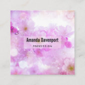 Carte De Visite Carré Fleurs de fleurs de cerisier rose (Devant)