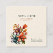Carte De Visite Carré Fleurs de la boutique du fleuriste (Devant)