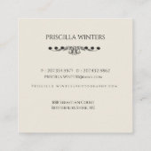 Carte De Visite Carré Fleurs de loup d'aquarelle élégantes (Dos)