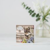 Carte De Visite Carré Fleurs de loup d'aquarelle élégantes (Debout devant)