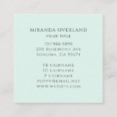 Carte De Visite Carré Fleurs de pendage uniques (Dos)