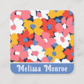 Carte De Visite Carré Fleurs de printemps couleur féminine Décontracté (Devant)