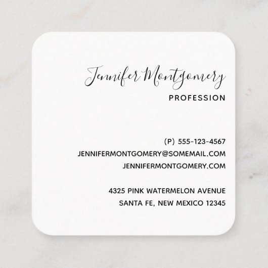 Carte De Visite Carré Fleurs de soleil jaunes élégantes Motif élégant su (Dos)