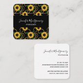 Carte De Visite Carré Fleurs de soleil jaunes élégantes Motif élégant su (Devant / Derrière)