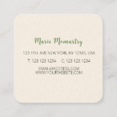 Carte De Visite Carré Fleurs d'été brillantes aquarelle (Dos)