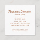 Carte De Visite Carré Fleurs d'or roses Dessin facile (Dos)