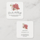 Carte De Visite Carré Fleurs élégantes II (Devant / Derrière)