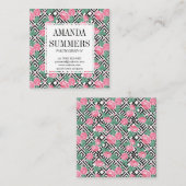 Carte De Visite Carré Fleurs élégantes | Style géométrique (Devant / Derrière)