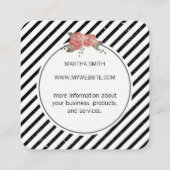 Carte De Visite Carré Fleurs élégantes / Vintage (Dos)