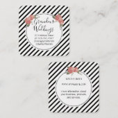 Carte De Visite Carré Fleurs élégantes / Vintage (Devant / Derrière)