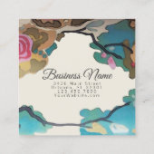 Carte De Visite Carré Fleurs en aquarelles OPTIONS PAPIER/TAILLE/STYLE - (Dos)