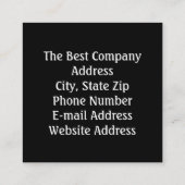 Carte De Visite Carré Fleurs florales Noir et Blanc (Dos)