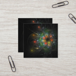 Carte De Visite Carré Fleurs imaginaires fractales douces et tendres