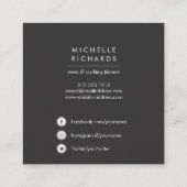 Carte De Visite Carré Fleurs orange | Icônes professionnelles des médias (Dos)