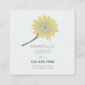 Carte De Visite Carré Fleurs peintes de tournesol jaune blanc (Dos)