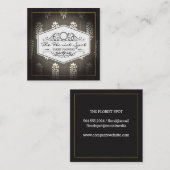 Carte De Visite Carré Fleurs | Restauration | Motif botanique (Devant / Derrière)