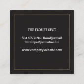 Carte De Visite Carré Fleurs | Restauration | Services d'événements (Dos)