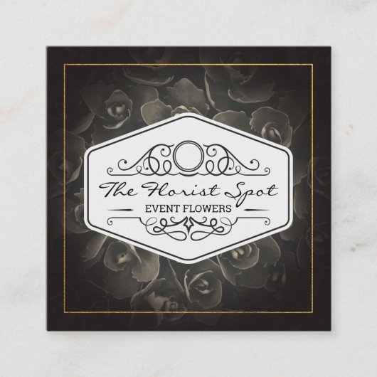 Carte De Visite Carré Fleurs | Restauration | Services d'événements (Devant)