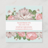 Carte De Visite Carré Fleurs | ROSE (Dos)