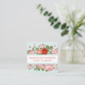 Carte De Visite Carré Fleurs | ROSE (Debout devant)