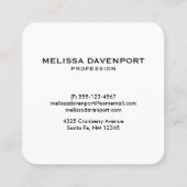 Carte De Visite Carré Fleurs rose et gris Aquarelle classique (Dos)