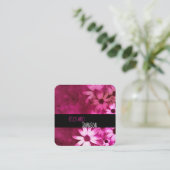 Carte De Visite Carré fleurs rose et violet art audacieux moderne person (Debout devant)