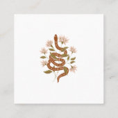 Carte De Visite Carré Fleurs rose serpent Brown Lecture de Tarot (Dos)