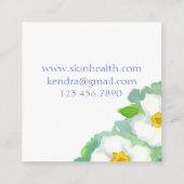 Carte De Visite Carré Fleurs Roses Cherokee Blanches Aquarelle (Dos)