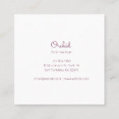 Carte De Visite Carré Fleurs roses d'orchidées (Dos)