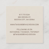 Carte De Visite Carré Fleurs sauvages Whimsical rustiques (Dos)