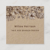 Carte De Visite Carré Fleurs sauvages Whimsical rustiques (Devant)