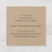 Carte De Visite Carré Fleurs sauvages Whimsical rustiques (Dos)