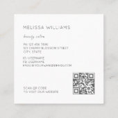Carte De Visite Carré Fleurs simples blanches en 3D (Dos)