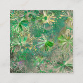 Carte De Visite Carré Fleurs vertes Arrière - plan Professionnel (Dos)