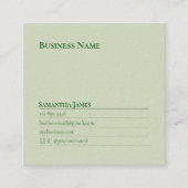 Carte De Visite Carré Fleurs vertes Arrière - plan Professionnel (Devant)