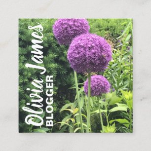 Carte De Visite Carré Fleurs violettes Allium Floral Nature Photographie