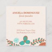 Carte De Visite Carré Fleurs Whimsical (Dos)