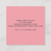 Carte De Visite Carré Fleurs Whimsical Fabriquées À La Main Par L'Artist (Dos)