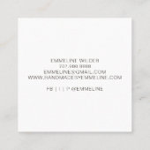 Carte De Visite Carré Fleurs Whimsical Fabriquées À La Main Par L'Artist (Dos)