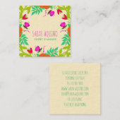 Carte De Visite Carré Fleurs Whimsical Floral Event Planner (Devant / Derrière)