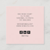 Carte De Visite Carré Fleuves peints Floral Botanique (Dos)