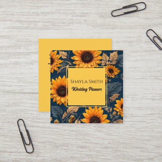 Carte De Visite Carré Floral (Devant/Arrière en situation)