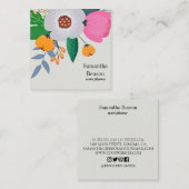 Carte De Visite Carré Floral Boho moderne (Devant / Derrière)